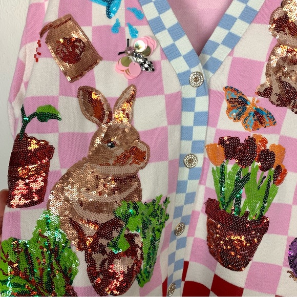 Queen of sparkles spring bunny embellished cardigan - Picture 5 of 12